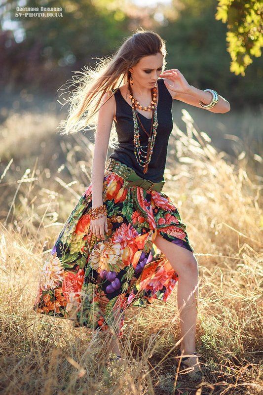 Бохо, Девушка, Красивая, Осень, Портреты, Природа, Стиль, Украшения, Фотосессия, Шик фотосессия Бохо фото превью