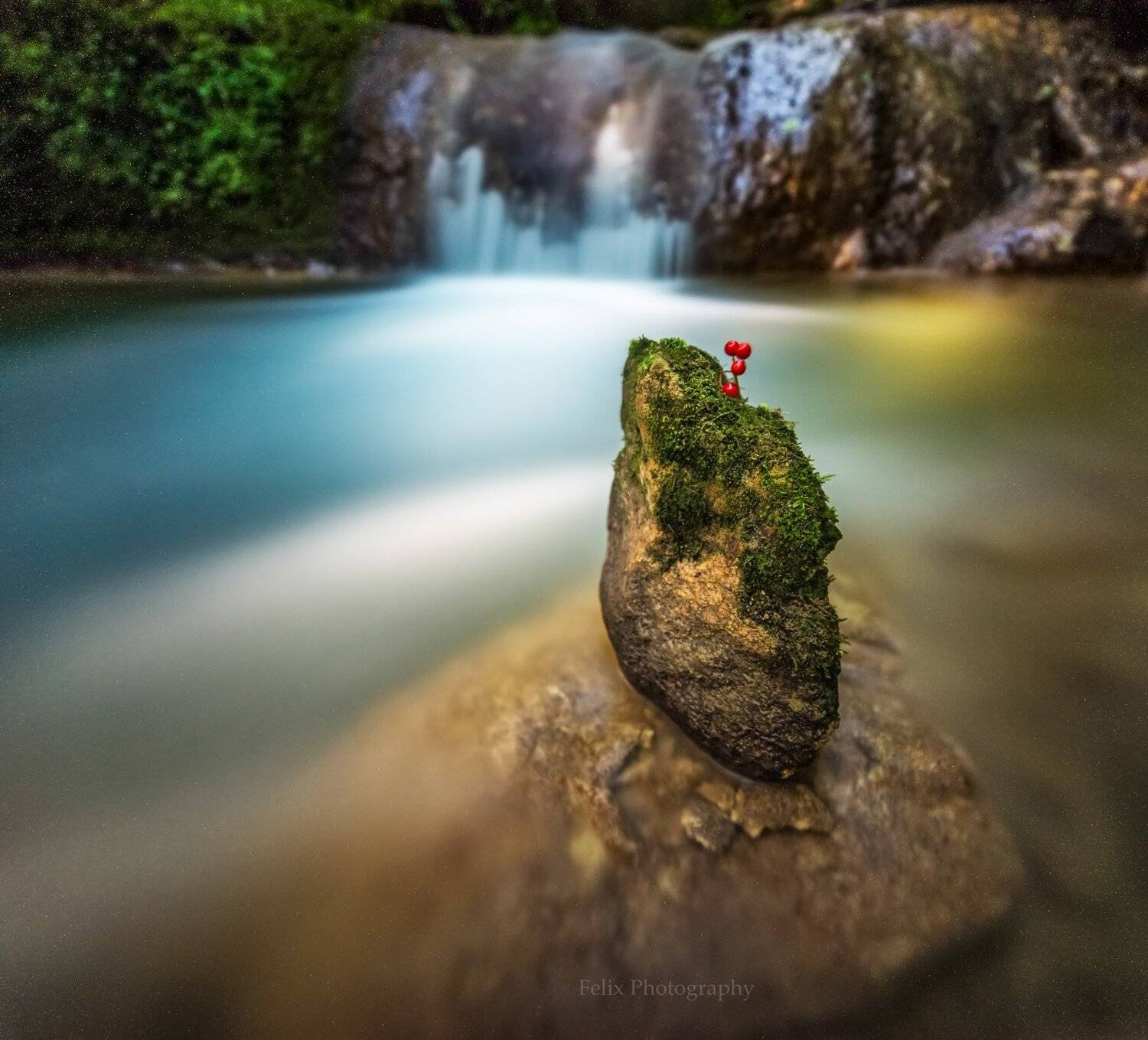 long exposure,stone,river,forest,waterfall, Felix Ostapenko