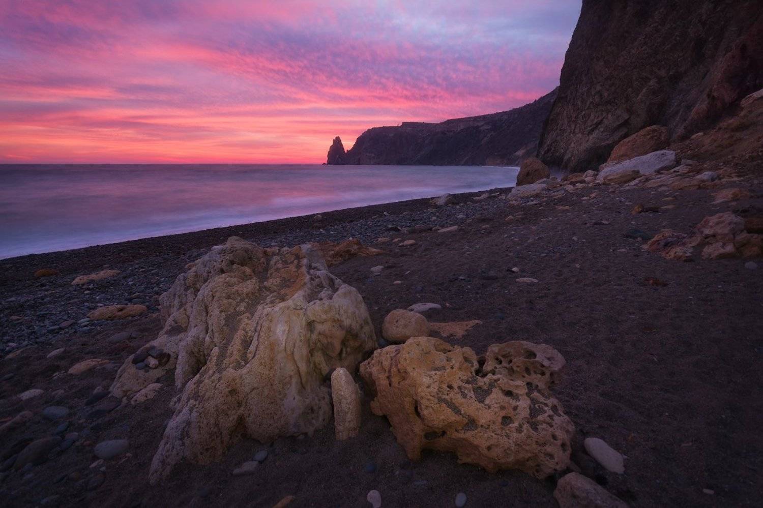 Landscape, National geographic, Nikon, Nikon D7100, Sigma10-20, Вечер, Закат, Камни, Крым, Море, Мыс, Мыс Фиолент, Пейзаж, Пейзажнаясъемка, Пейзажное фото, Скалы, Фиолент, Яшмовый пляж, Жмак Евгений
