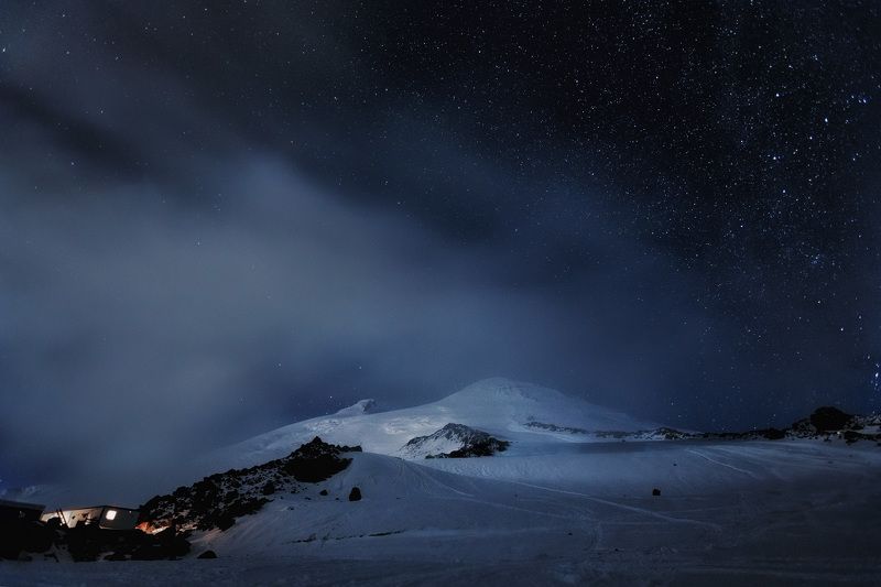 Горы, Кавказ, Ночь, Пейзаж, Природа, Эльбрус Сны Эльбруса фото превью