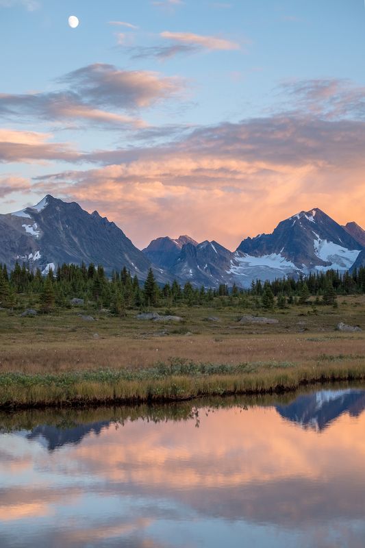 Canada, Alberta, Jasper, Tonquin, mountains Закат фото превью