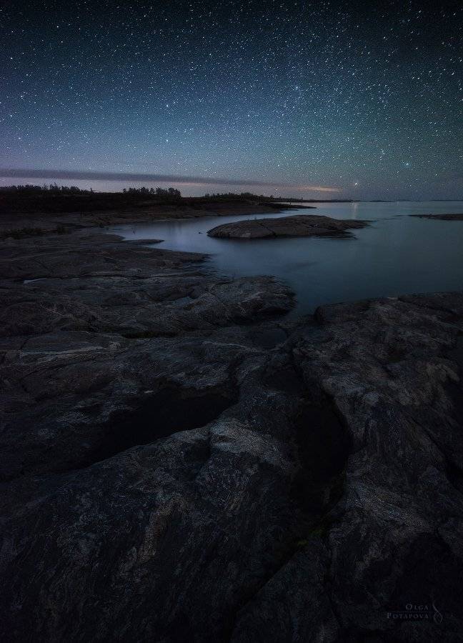 Звёзды, Ладога, Ночной пейзаж, Шхеры, Степаненко Ольга