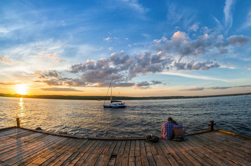 Пирс мост мостик река троицкое Москва яхта канал московская Пирс фото превью