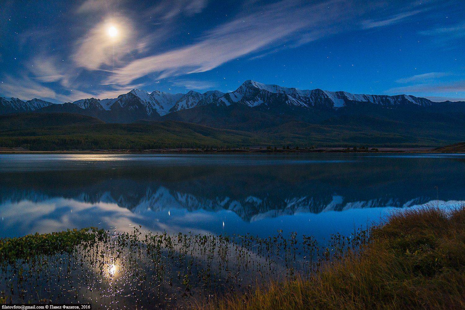 Altai, Pavel Filatov, Siberia, Алтай, Джангысколь, Ештыкель, Луна, Ночь, Павел Филатов, Сибирь, Павел Филатов