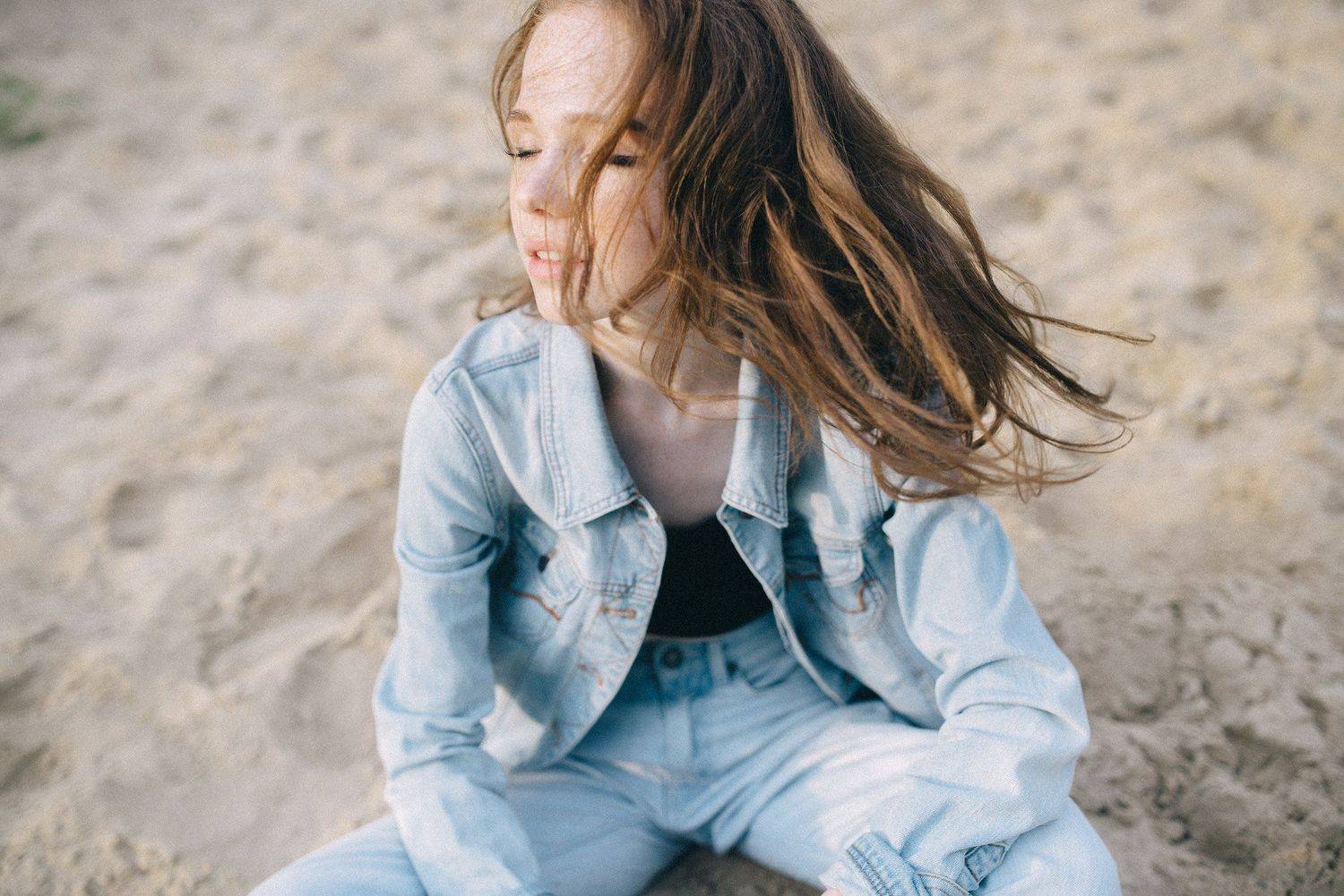 пляж, песок, лето, отдых, солнце, эмоции, девушка, красиво, Kirill