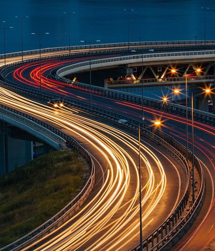 вечер, дорога, мост В суете фото превью