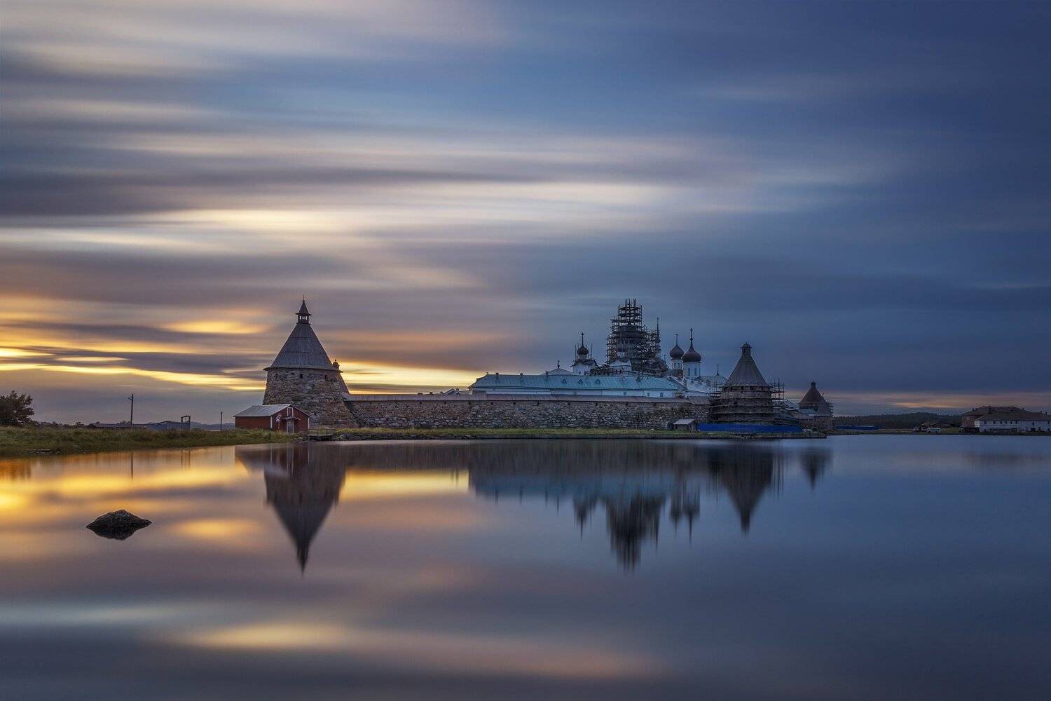 Соловецкие острова, Белое море, Монастырь, вечер, закат, , Павел Попов