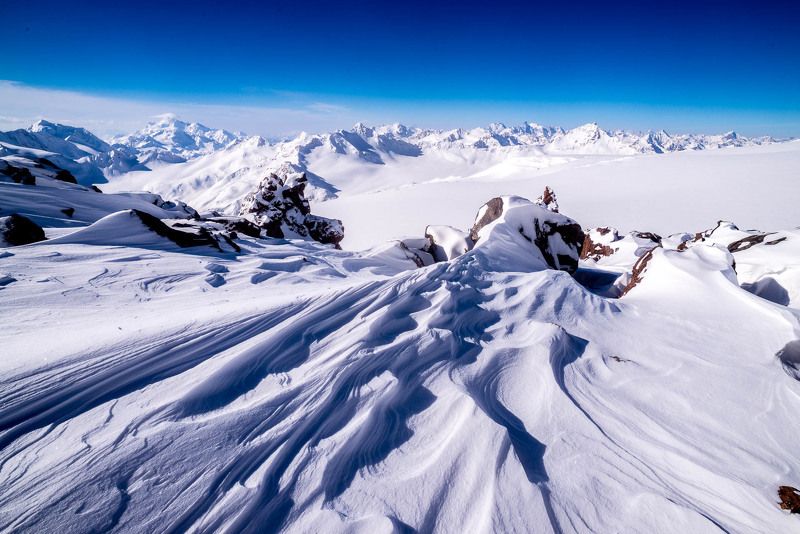 Эльбрус, горы, снег, узоры Узоры снега и ветра фото превью