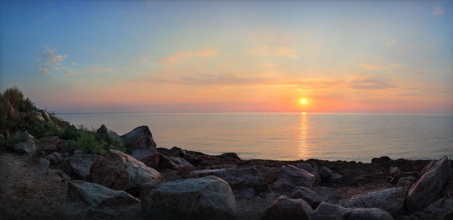 Азовское море, Берег, Геническ, Рассвет, Сергей Шабуневич