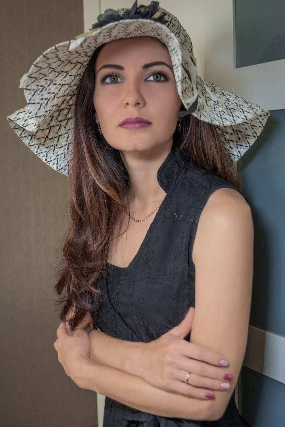 модель, девушка, фейшн, красота, глаза, губы, волосы, лицо, взгляд, гламур, шляпка, Сергей Ослопов