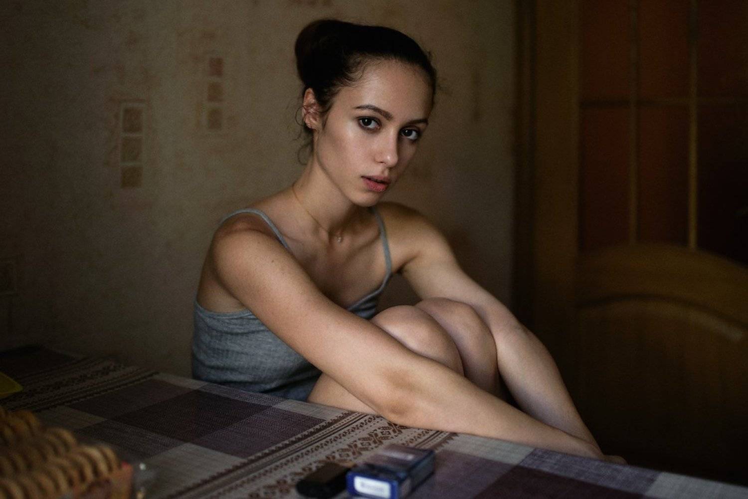 портрет, девушка, красивая, волосы, лицо, глаза, губы, взгляд, Абдрахманов Аскар