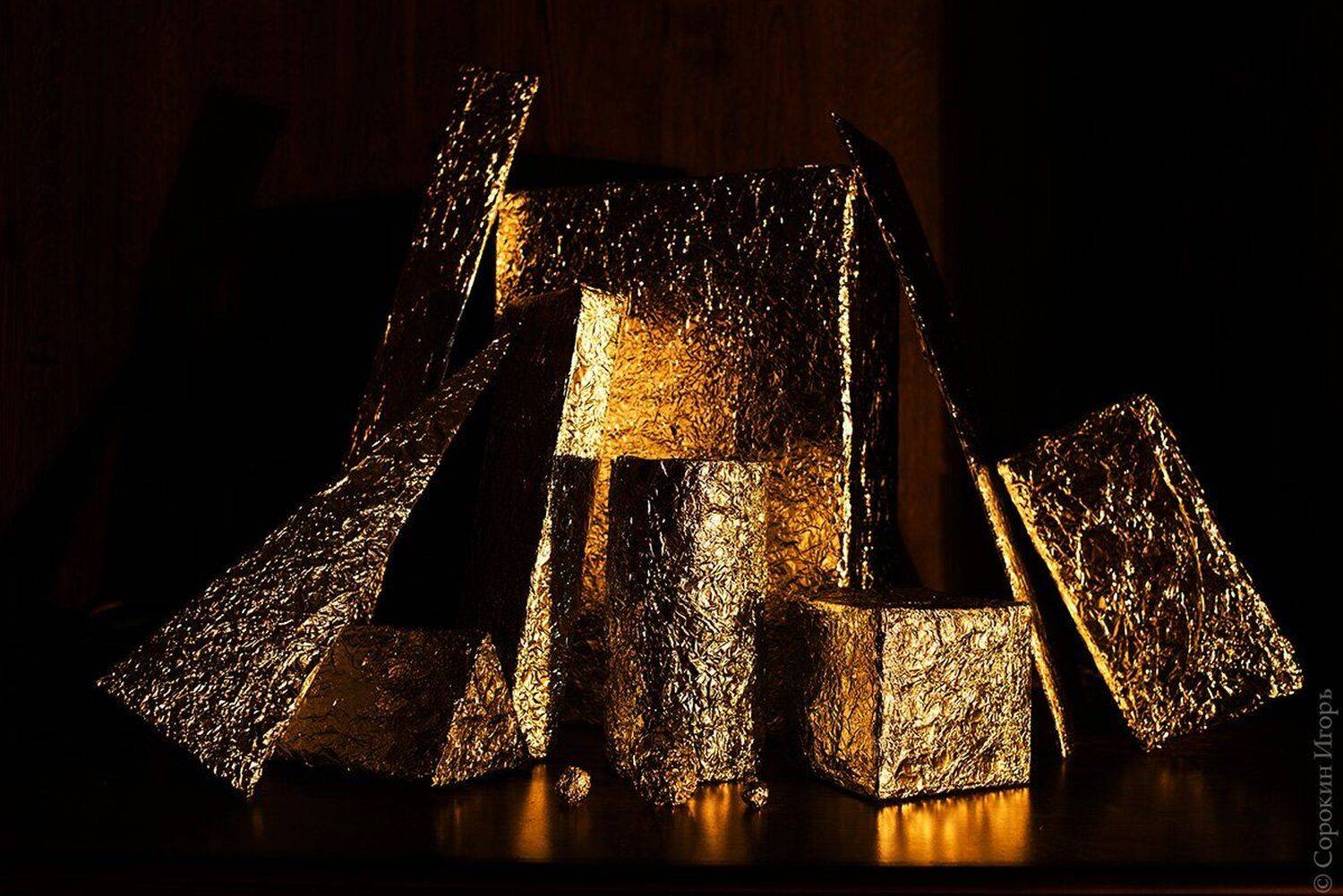 фольга, геометрия, абстракция, Игорь Сорокин