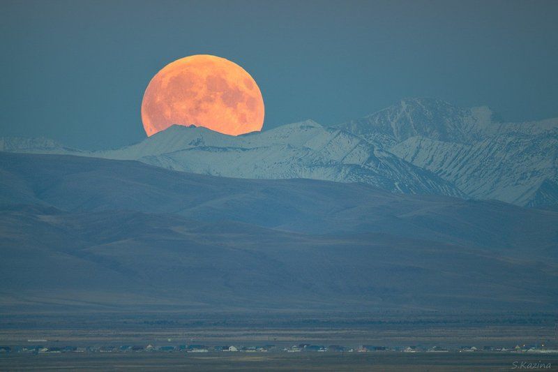 altai, altai mountain, landscape, moon, mountains, night, nikon Восход луны над границей Монголии и Алтая. фото превью