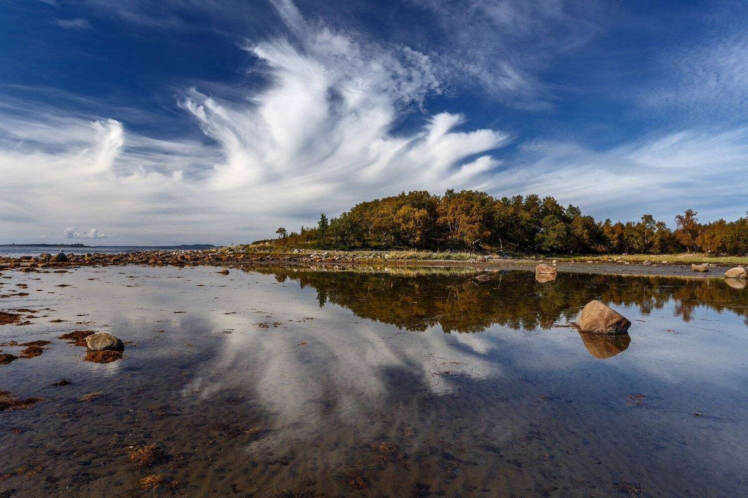 Белое море, Соловецкие острова, облако, вода, камни, берег, Павел Попов