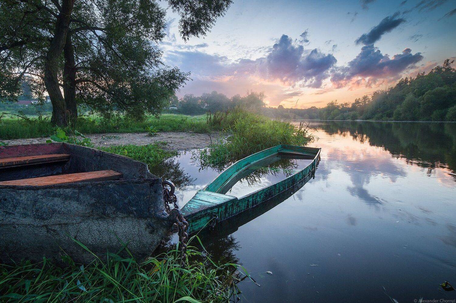 Вечер, Коростышев, Пейзаж, Р.Тетерев, Река, Тетерев, Украина, Александр Чорный
