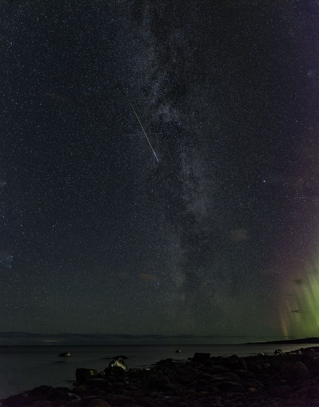 Млечный путь, звёзды, сияние и метеор ))) фото превью