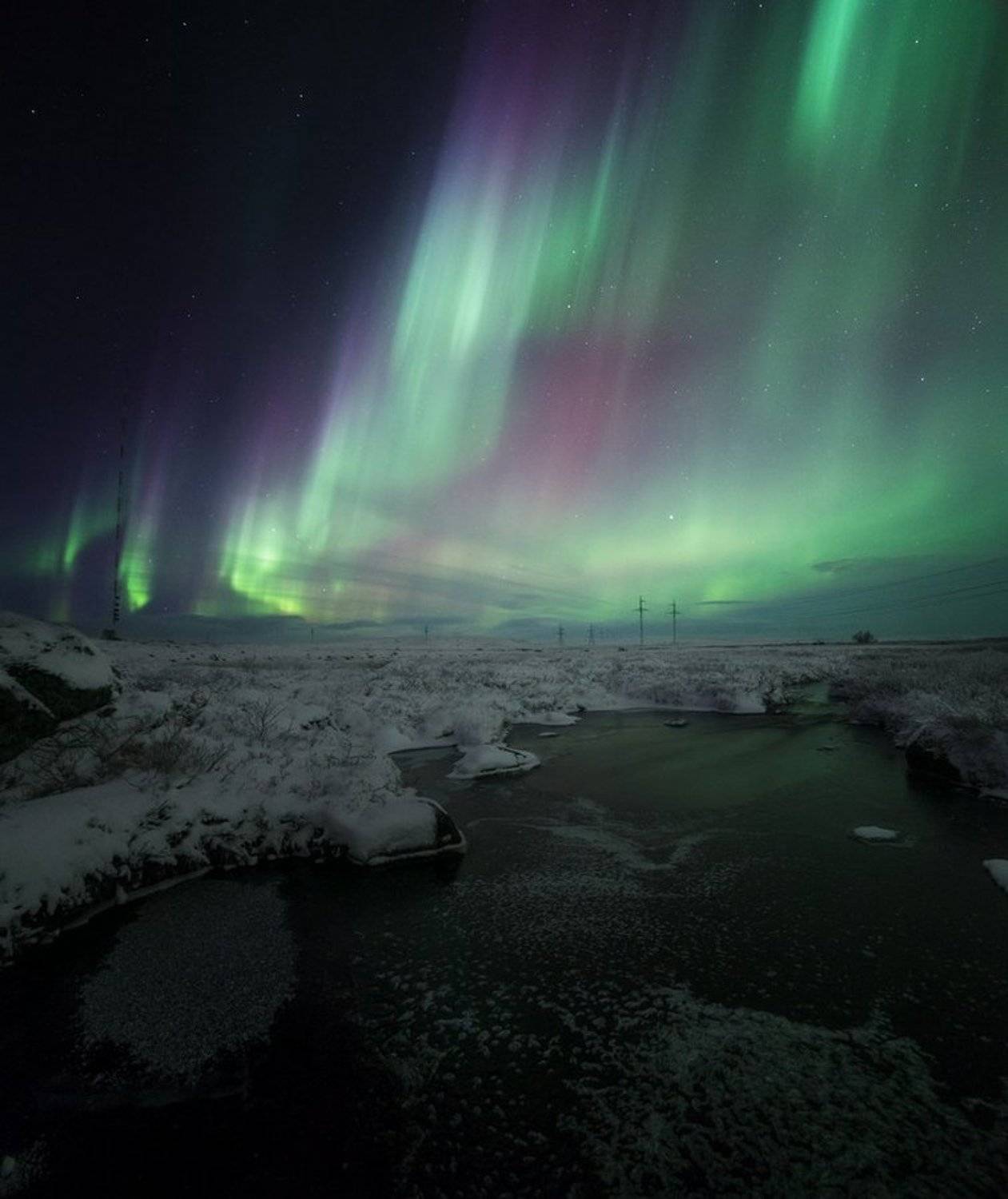 Заполярье, Ночной пейзаж, Север, Северное сияние, Меркушев Александр