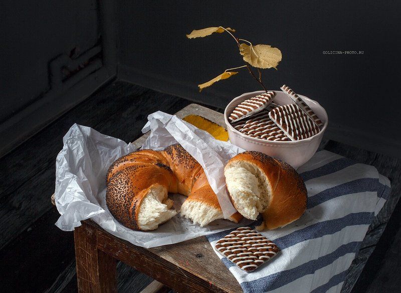 Натюрморт, Хлеб Плюшка фото превью