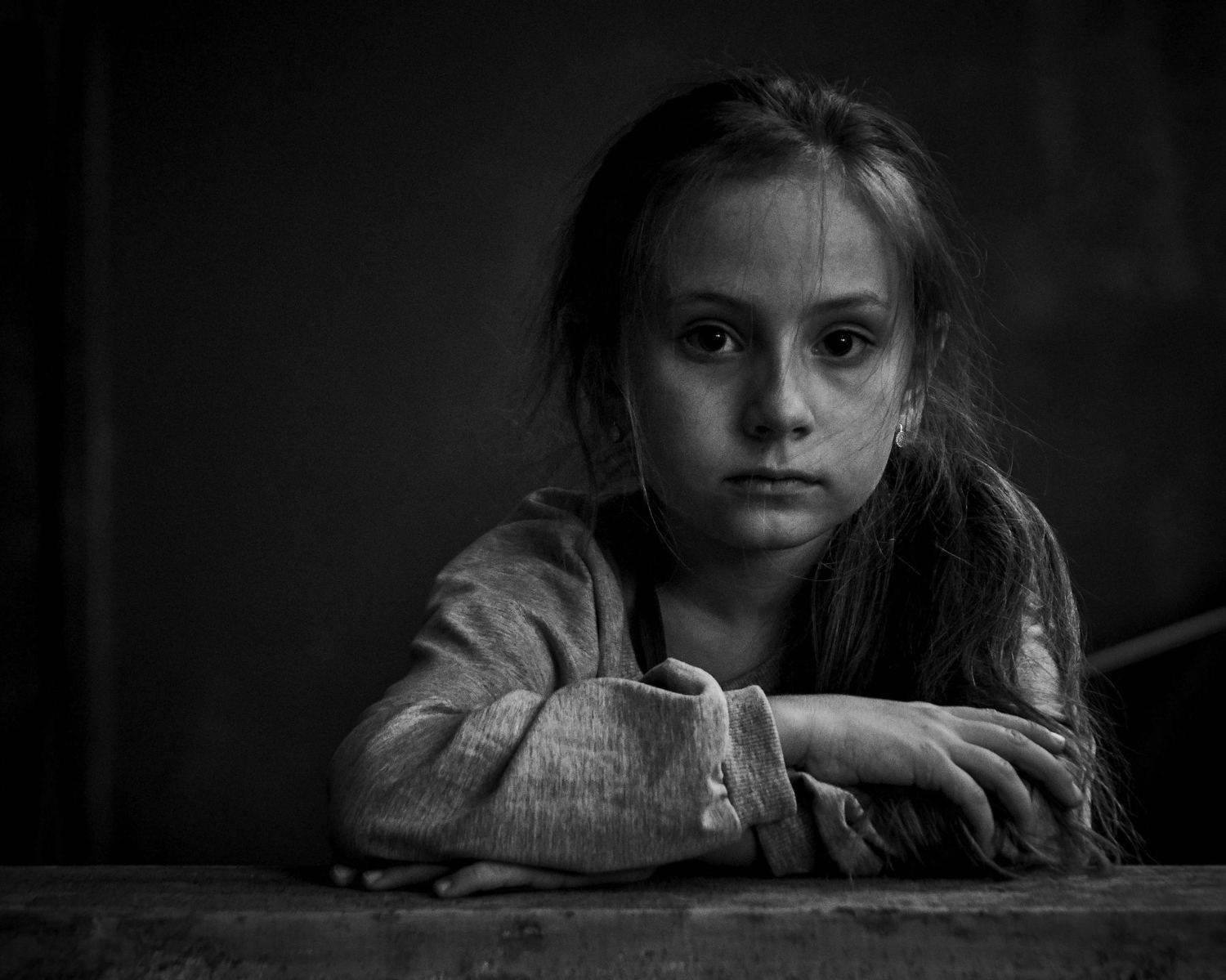 Девочка, ЧБ, портрет, беспризорник, ребенок, Сергей Яблоков