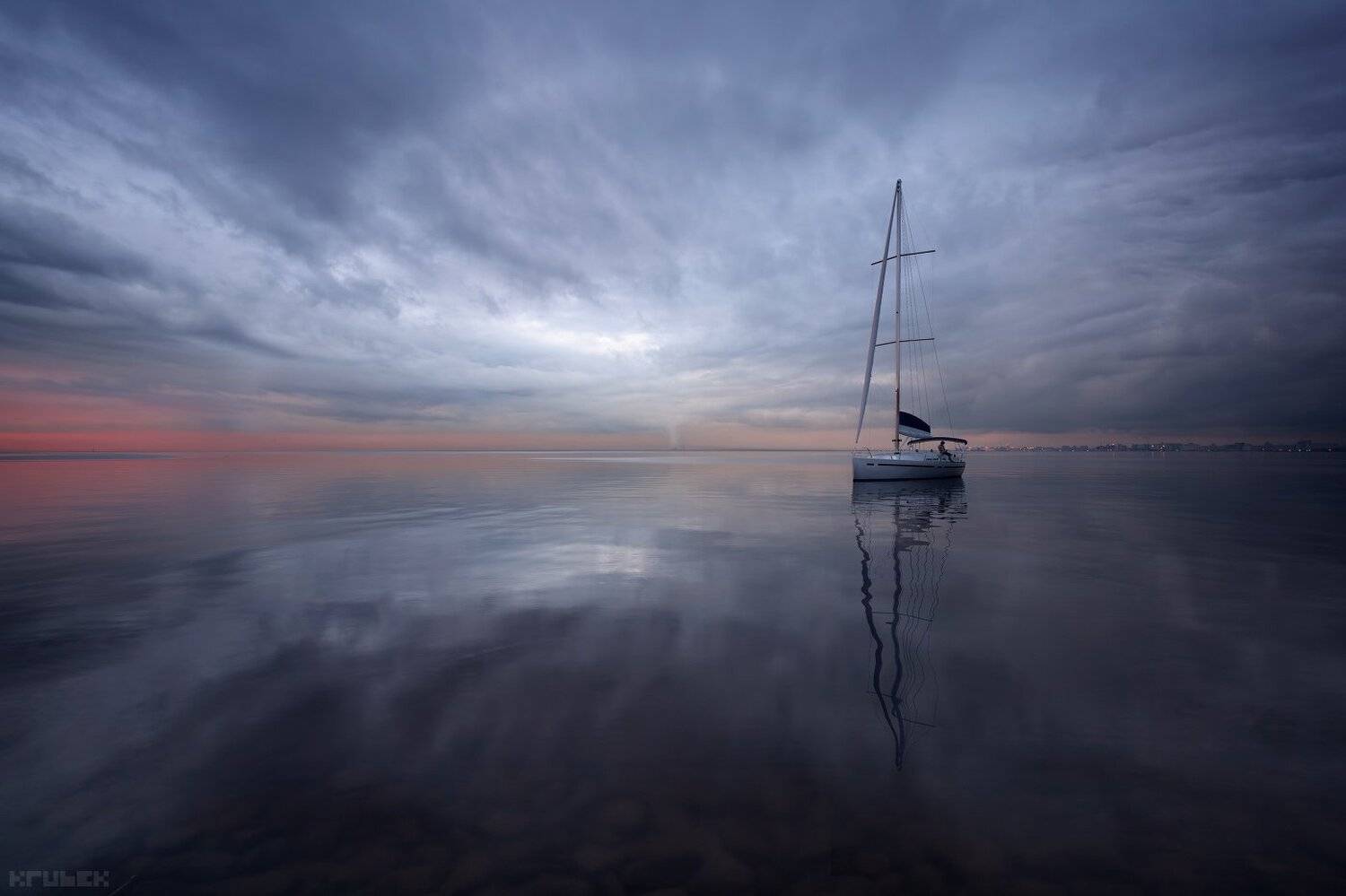 закат, море, облака, санкт-петербург, финский залив, KrubeK
