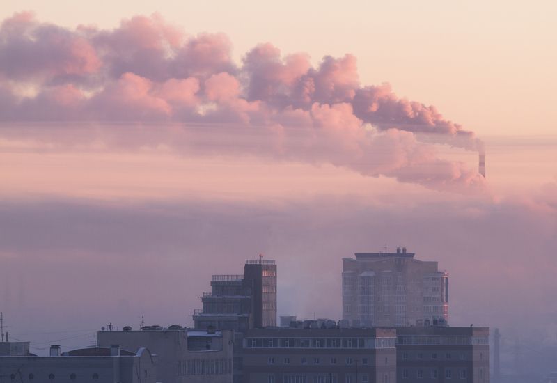 омск, мороз, зима, дым, завод, россия, город Корабль фото превью