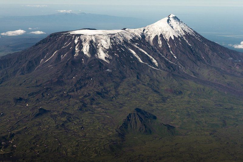 Камчатка, вулкан, Толбачик, вертолет, вершина,лето Плоский Толбачик фото превью