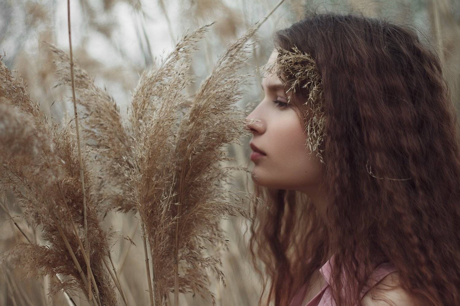 девушка, портрет, камыши, натуральный свет, Иван Копченов