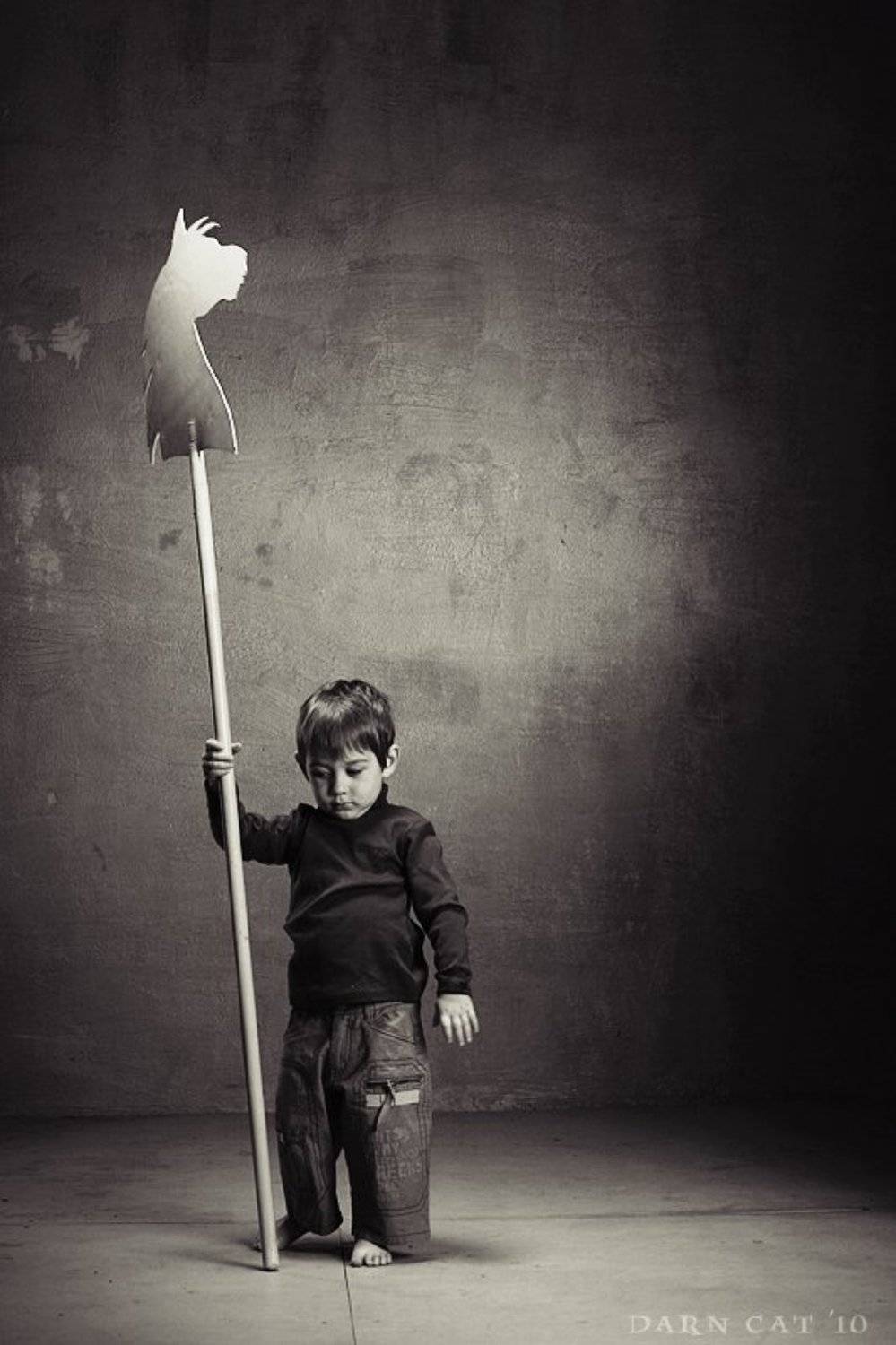 мальчик, деревянная лошадка, принц, дон кихот, росинант, Darn Cat