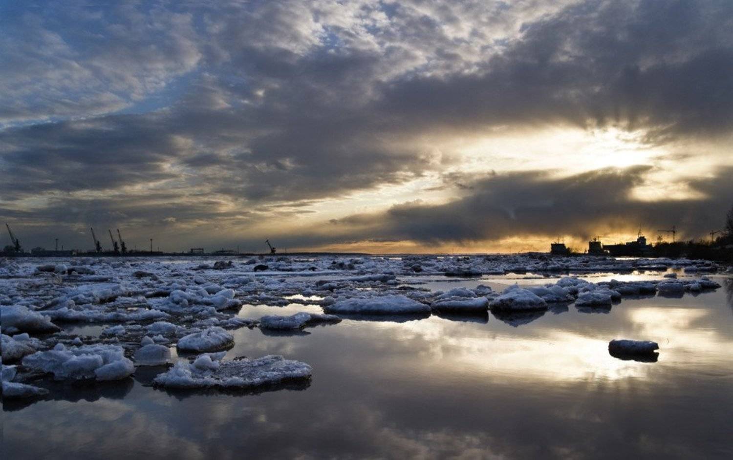 архангельск, ледоход, северная двина, половодье, весна, вечер, закат, KSergeyV