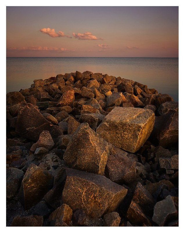 азовское, море, приморск, вечер, море, закат, камни Закатный хаос фото превью