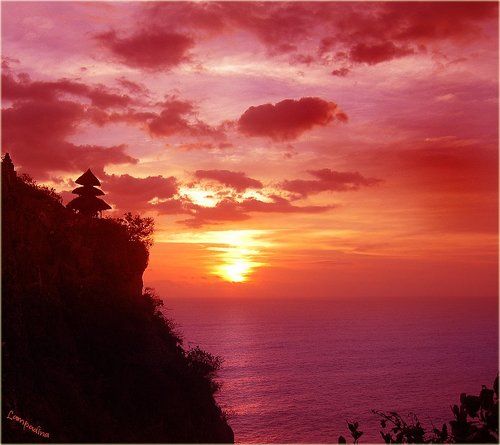 Закат в деревне обезьян.