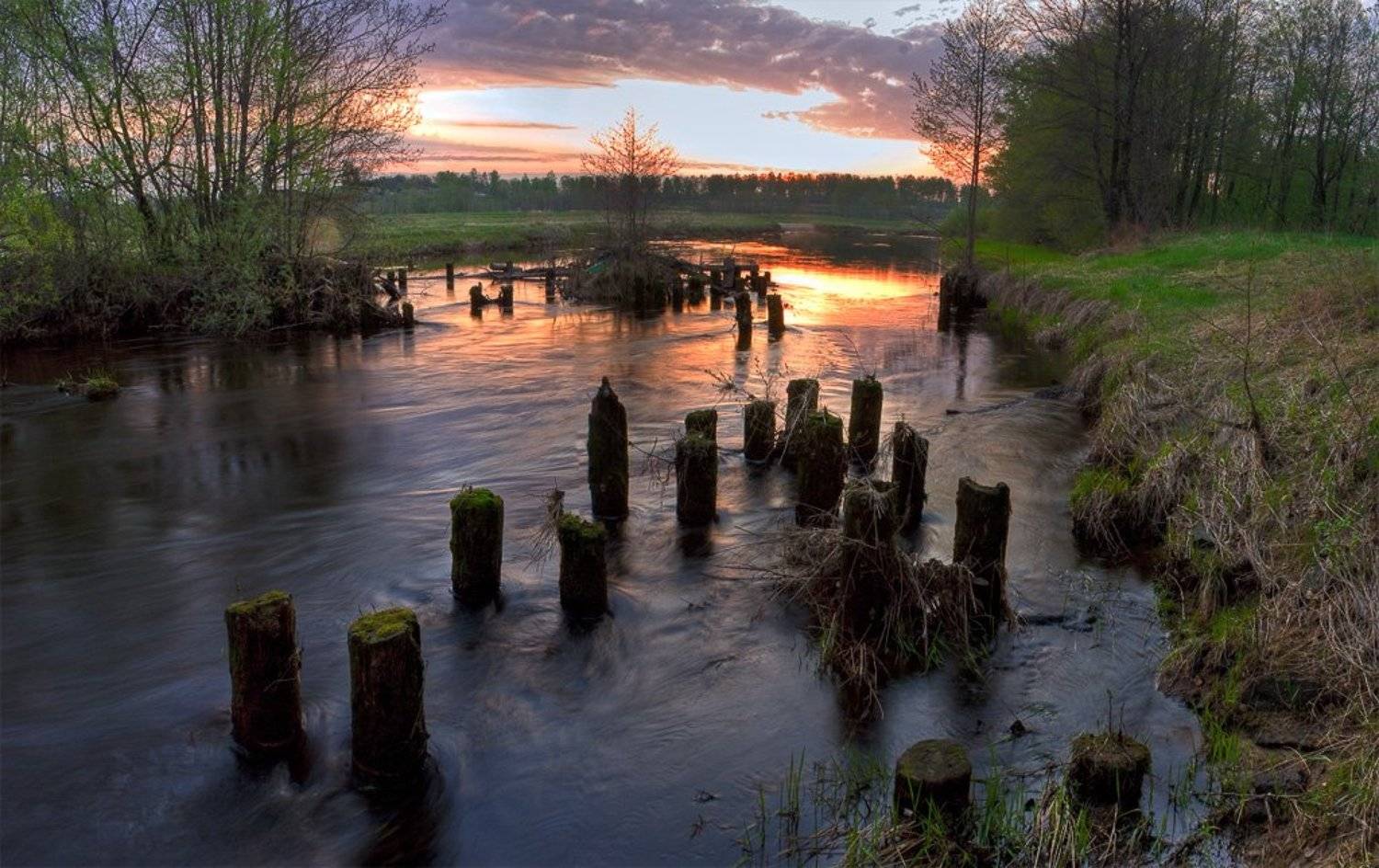 рассвет, река, утро, Mishin Ilay