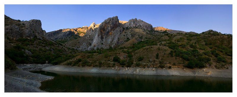 крым, горы, озеро, панагия, закат, вечер, зеленогорье Панагия фото превью