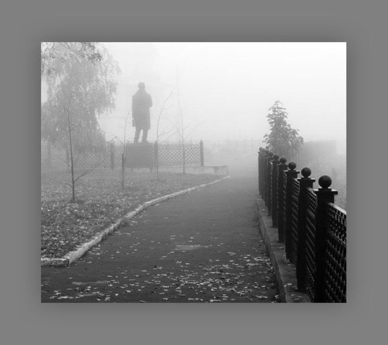 туман, утро, вологда, рубцов, памятник, набережная, осень Туман_2 фото превью