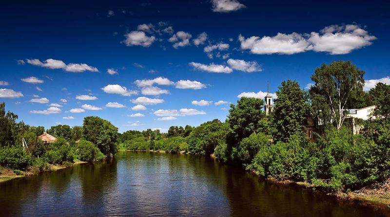 город,пейзаж,река,торжок Городок периферийный... фото превью
