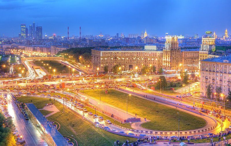 крыша, крыши, город, москва, вечер, площадь, гагарина, победа, праздник Площадь Гагарина 9 мая фото превью