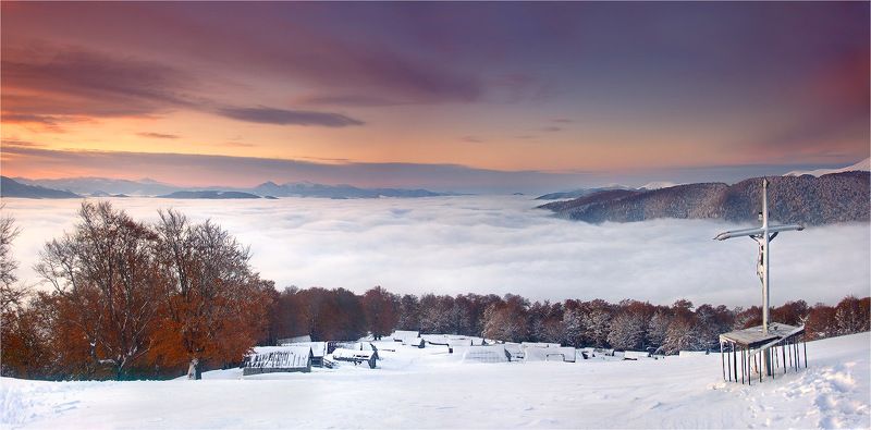 карпаты, утро, рассвет, облака, горы Встречая новый день фото превью