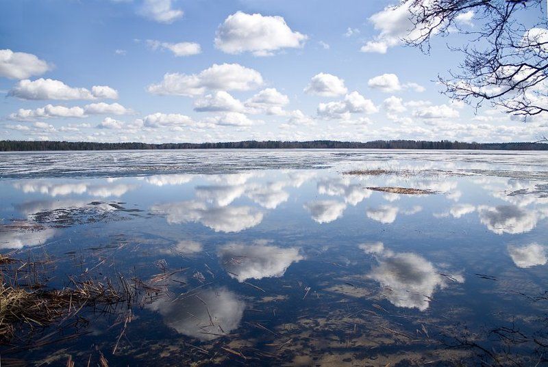 небо, озеро, облако, синева  фото превью