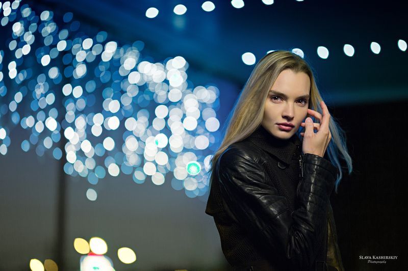 девушка, ночь, ночные огни, tamron,  Катерина фото превью