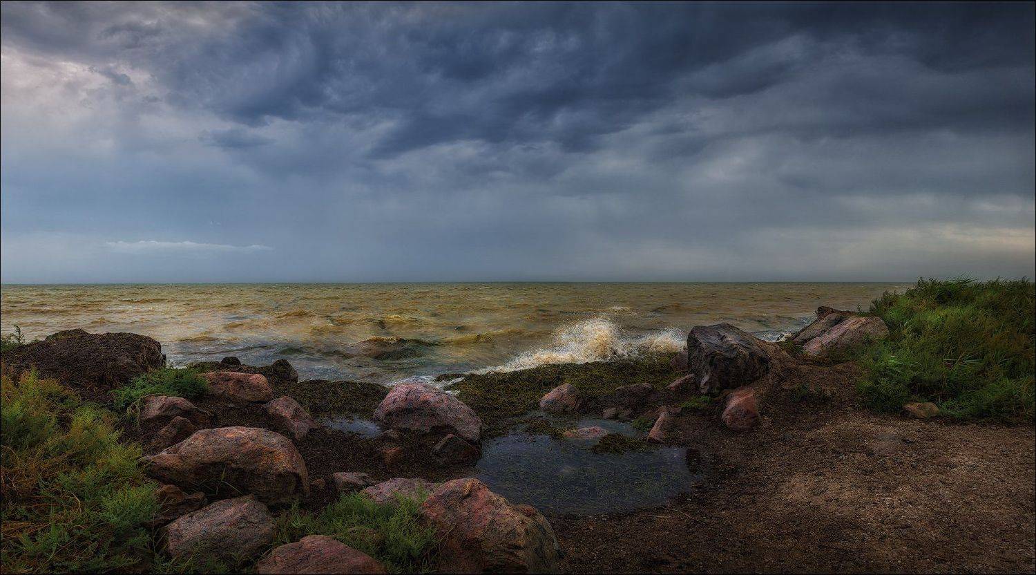 азовское море, берег, вечер, Сергей Шабуневич