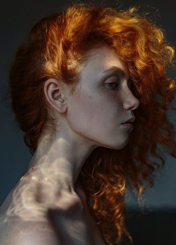 потрет, девушка, солнце , рыжая , огонь Солнца фото превью