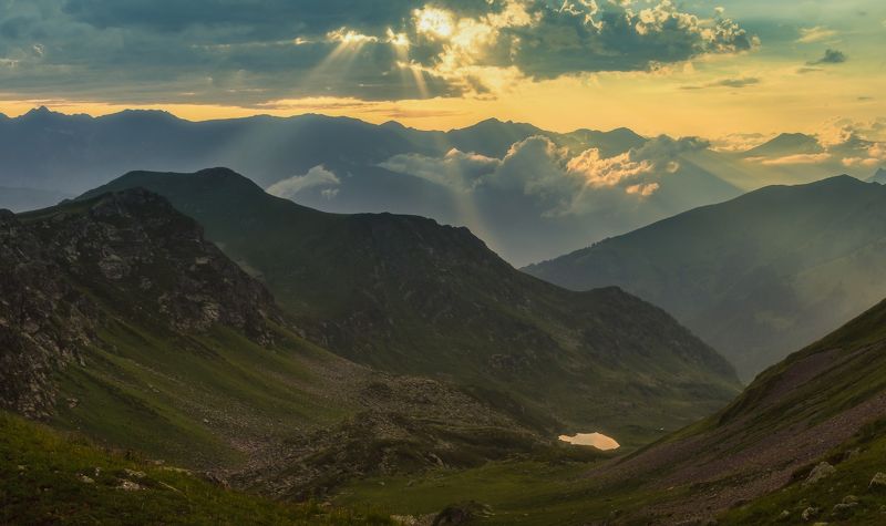 август, 2016, загеданские, озера, закат, кчр, шхуанта, закат ПРО МАЛЕНЬКОЕ ОЗЕРО И ЗАКАТ фото превью