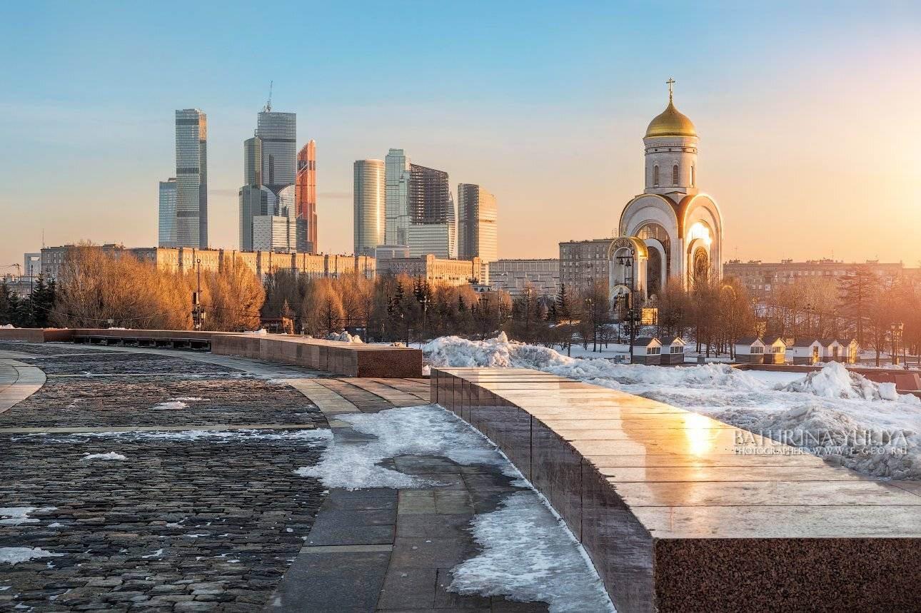 поклонная гора, храм, георгиевская церковь, сити, архитектура, зима, москва, Юлия Батурина