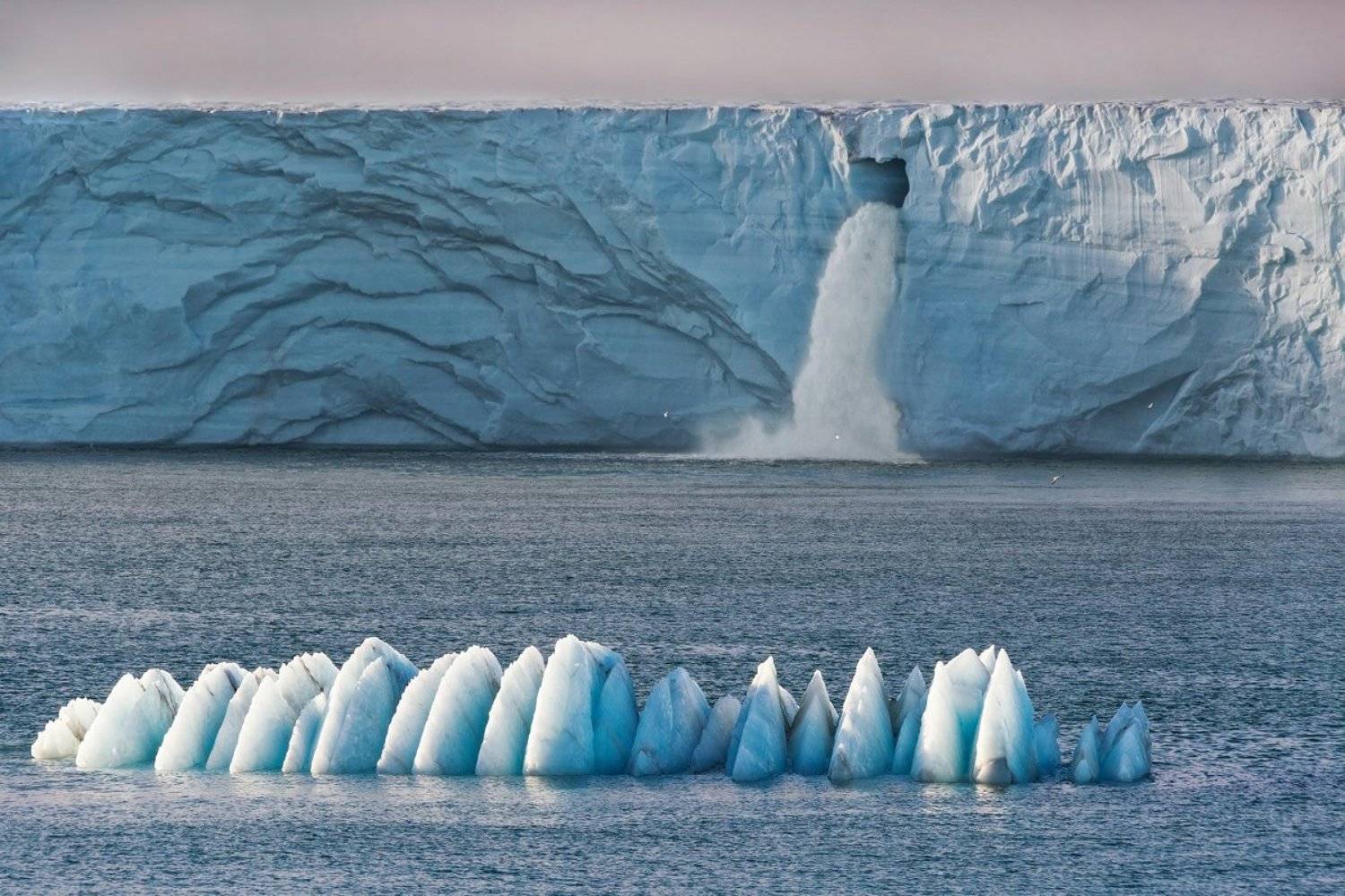 шпицберген, ледник, водопад, айсберг, Slavado