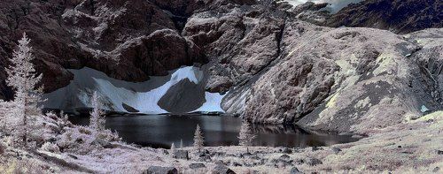 Среднее озеро на г. Красной. ИК-съемка