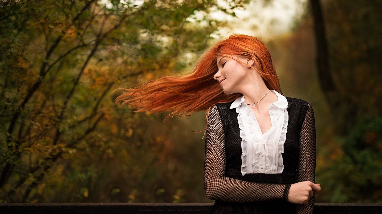 Autumn, Plener, Portrait, Redhair, Redhead, Schoolgirl, Осень, Пленэр, Рыжая, Рыжеволосая, Школьница, Александр Чуприна