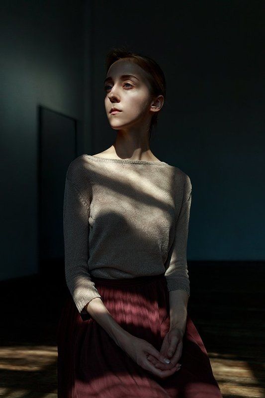 девушка, портрет, солнце В картине солнечного света фото превью