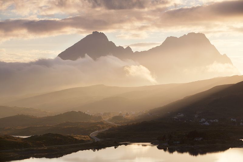 Norway, Закат, Лофотены, Норвегия Вечер на Лофотенах фото превью