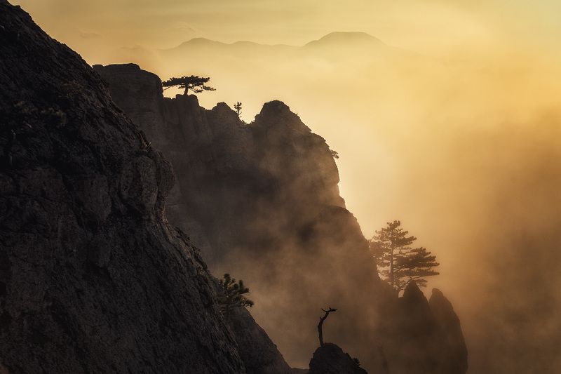 закат, крым, пейзаж, природа, туман Закат в Долине привидений фото превью