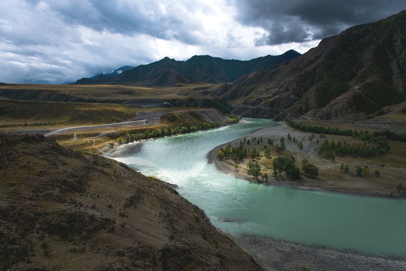 катунь, горный алтай, река, сибирь, природа россии, карамышев роман, чуя, слияние Катунь, Горный Алтай. фото превью